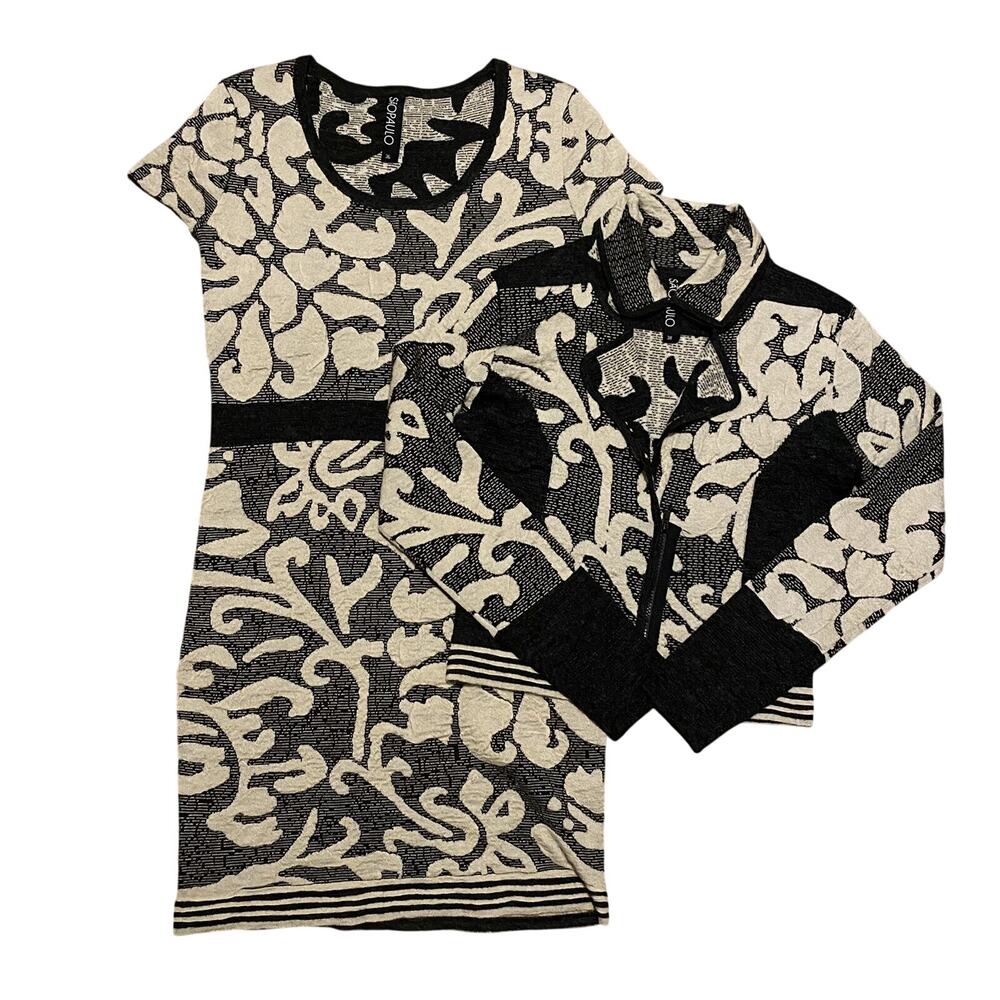 Sao Paulo Matching Floral Pencil Dress Long Sleeve Zip Blazer Set Size 36/38